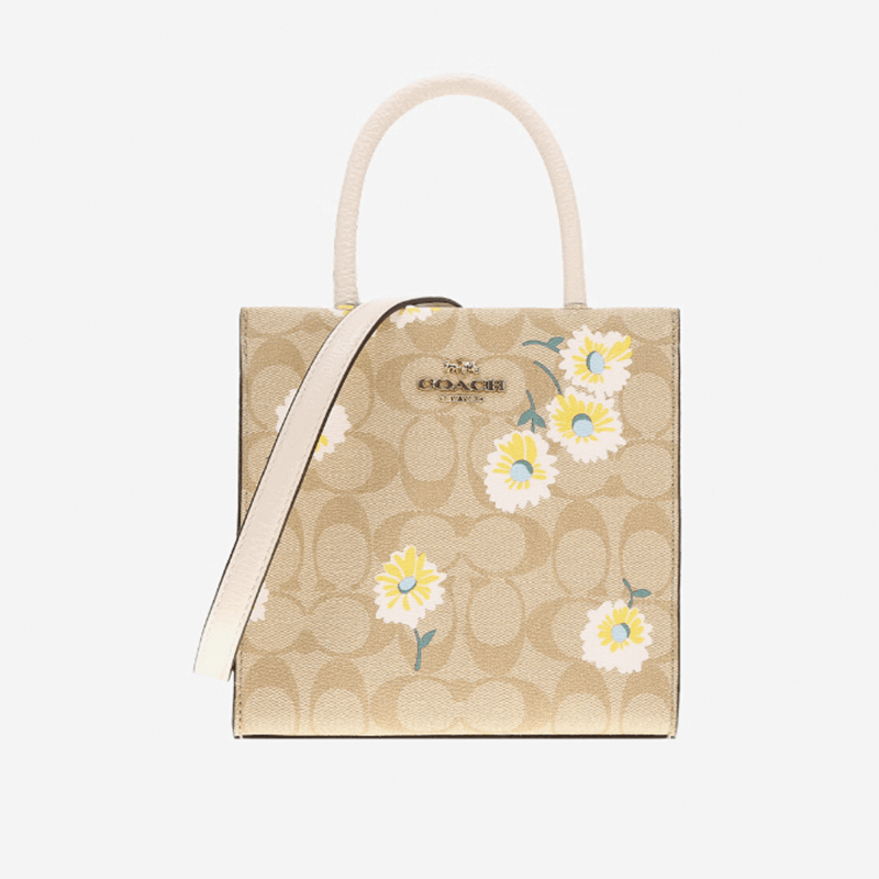 Coach（COACH）Qixi gift Women's Small Tote Bag Single Shoulder HandbagPVCMatching leatherC3599IMOTV